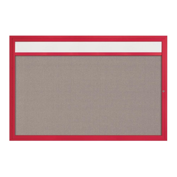 Slim Enclosed Corkboard, 36"x36", Bronze Alum Frame/Surf